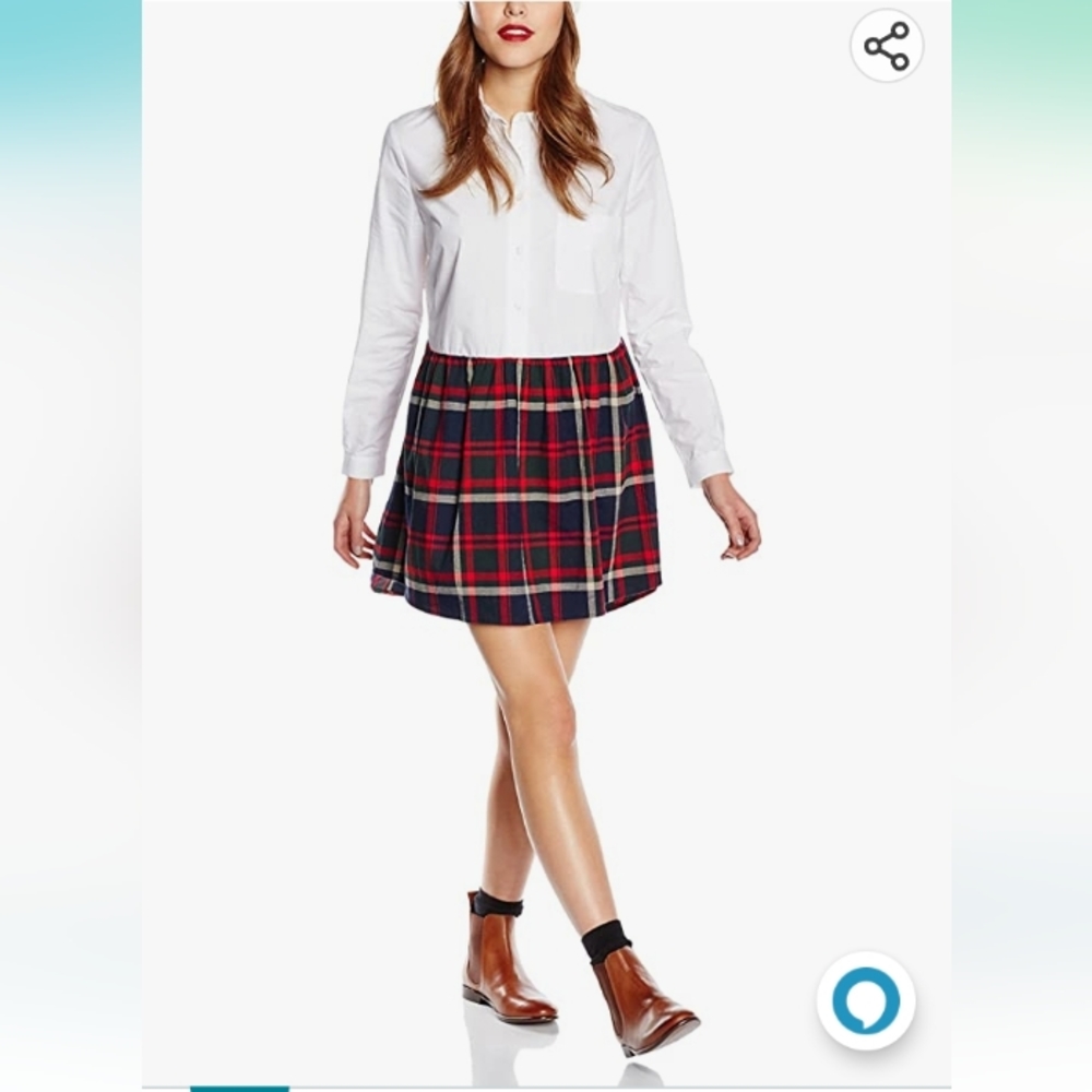 French connection  white with red plaid skirt.  Size 2